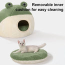 FrogVilla™ | Casinha Semiaberta em Formato de Sapo com Colchão para Gatos e Cães