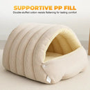 WarmCave™ | Cama Fechada de Pelúcia Térmica com Capa Removível para Gatos e Pets Pequenos