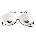 CeramBowl™ | Tigela Dupla de Cerâmica para Ração e Água de Gatos e Cães