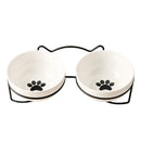 CeramBowl™ | Tigela Dupla de Cerâmica para Ração e Água de Gatos e Cães