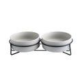 StandBowl™ | Conjunto Duplo de Tigelas de Cerâmica com Suporte para Gatos e Cães