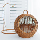 RattanNest™ | Ninho Suspenso em Rattan Trançado para Gatos — Estilo e Conforto