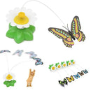 FlutterBug™ | Borboleta Elétrica Rotativa para Gatos — Movimento Aleatório e Cores Vivas
