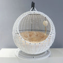 RoundHang™ | Hammock Redondo Semiaberto em Rattan para Gatos — Verão e Inverno