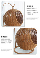 RattanNest™ | Ninho Suspenso em Rattan Trançado para Gatos — Estilo e Conforto