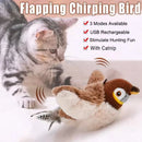 ChirpBird™ | Pássaro Simulado Recarregável com Som e Movimento para Gatos — Toque Ativa