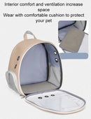 LuxCarry™ | Mochila Transportadora Transparente em Couro PU para Gatos e Cães
