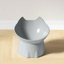NeckBowl™ | Tigela Plástica Elevada Antiviragem com Borda Inclinada para Proteção Cervical de Gatos