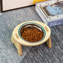 WoodSteel™ | Conjunto de Tigelas em Aço Inox Antiviragem com Suporte de Madeira para Pets