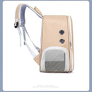 LuxCarry™ | Mochila Transportadora Transparente em Couro PU para Gatos e Cães