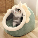 DreamCave™ | Cama Caverna Dobrável Removível com Estampa Cartoon para Pets