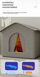 OutdoorWarm™ | Casinha Impermeável Dobrável para Gatos e Cães ao Ar Livre — Inverno