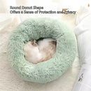 DonutBed™ | Cama Redonda Donut de Pelúcia Quente para Cães e Gatos