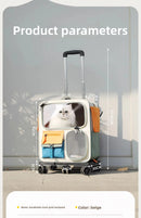 TravelPet™ | Mochila Mala com Trolley para Gatos e Cães Pequenos