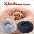 DonutBed™ | Cama Redonda Donut de Pelúcia Quente para Cães e Gatos
