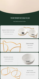 CeramBowl™ | Tigela Dupla de Cerâmica para Ração e Água de Gatos e Cães