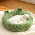 FrogVilla™ | Casinha Semiaberta em Formato de Sapo com Colchão para Gatos e Cães