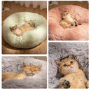 DonutBed™ | Cama Redonda Donut de Pelúcia Quente para Cães e Gatos