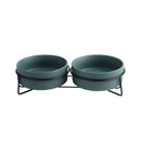 StandBowl™ | Conjunto Duplo de Tigelas de Cerâmica com Suporte para Gatos e Cães