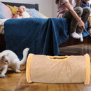 SnugTunnel™ | Túnel Dobrável de Pelúcia para Gatos e Cães — Brinca e Descansa