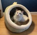 DreamCave™ | Cama Caverna Dobrável Removível com Estampa Cartoon para Pets