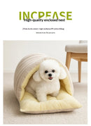 WarmCave™ | Cama Fechada de Pelúcia Térmica com Capa Removível para Gatos e Pets Pequenos