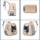 LuxCarry™ | Mochila Transportadora Transparente em Couro PU para Gatos e Cães