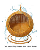 RoundHang™ | Hammock Redondo Semiaberto em Rattan para Gatos — Verão e Inverno