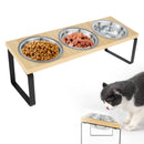 WoodRise™ | Suporte de Madeira com Tigelas de Aço Inox Elevadas para Gatos e Cães