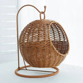 RattanNest™ | Ninho Suspenso em Rattan Trançado para Gatos — Estilo e Conforto