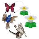 FlutterBug™ | Borboleta Elétrica Rotativa para Gatos — Movimento Aleatório e Cores Vivas