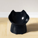 NeckBowl™ | Tigela Plástica Elevada Antiviragem com Borda Inclinada para Proteção Cervical de Gatos