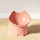 NeckBowl™ | Tigela Plástica Elevada Antiviragem com Borda Inclinada para Proteção Cervical de Gatos