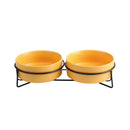 StandBowl™ | Conjunto Duplo de Tigelas de Cerâmica com Suporte para Gatos e Cães