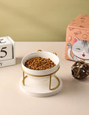 CeramBowl™ | Tigela Dupla de Cerâmica para Ração e Água de Gatos e Cães