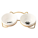 CeramBowl™ | Tigela Dupla de Cerâmica para Ração e Água de Gatos e Cães