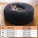 DonutBed™ | Cama Redonda Donut de Pelúcia Quente para Cães e Gatos