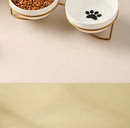 CeramBowl™ | Tigela Dupla de Cerâmica para Ração e Água de Gatos e Cães