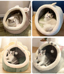 DreamCave™ | Cama Caverna Dobrável Removível com Estampa Cartoon para Pets