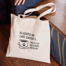 Bolsa Ecobag Estampa Café e Gatos - 100% Algodão